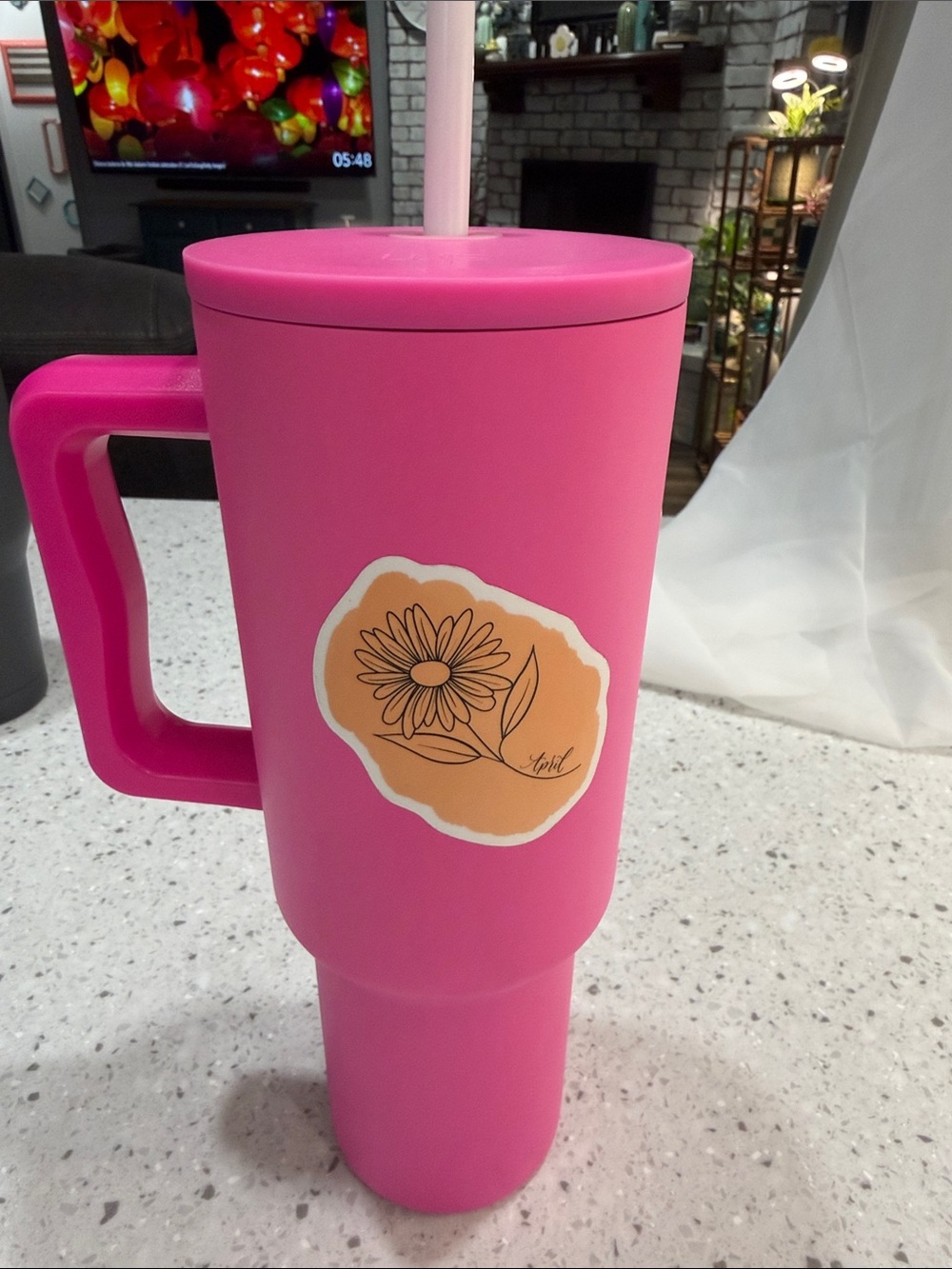 Simple Modern Hot Pink Insulated Travel Tumbler with Handle and Straw